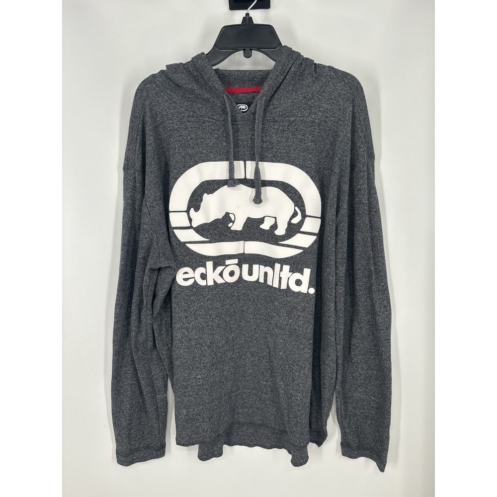 Ecko Untld Rhino Big Logo Hoodie Sweatshirt‎ Y2K Skater Grunge Vintage Mens 3XL